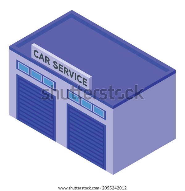 Car service\
garage icon. Isometric of car service garage vector icon for web\
design isolated on white\
background