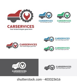 Car Service Garage Logo, Shop Brand Identity, Automobile  Repair Sign.