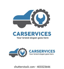 Car Service Garage Logo, Shop Brand Identity, Automobile  Repair Sign.