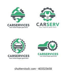 Car Service Garage Logo, Shop Brand Identity, Automobile  Repair Sign. svg