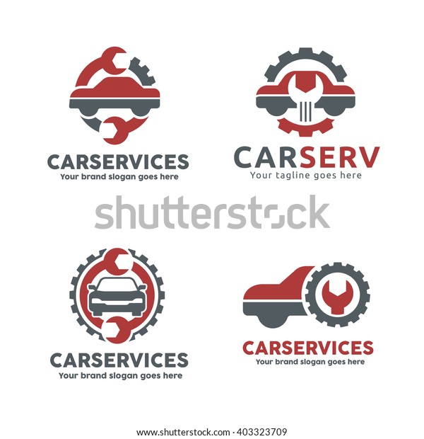 Car Service Garage Logo, Shop Brand Identity,\
Automobile  Repair Sign.
