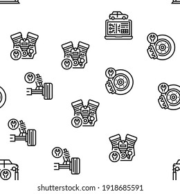 Ilustración de líneas delgadas del vector de garaje del servicio de coches