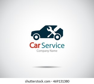 Car Service Icon, Auto Repair, Flat Maintenance Logo Design Vector Illustration