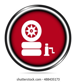 Car service icon, button vector illustration