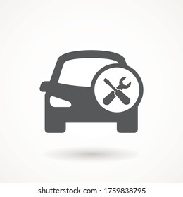Car service Icon. Care repair logo. Auto mechanic work symbol. garage isolated on white background