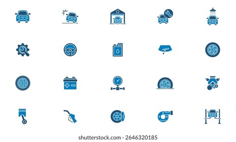 Car service icon collection vector design template with trendy style