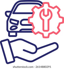 Car Service Icon Color Vector Illustration
