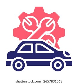 Ilustración vectorial de llenado de iconos de servicio de coche