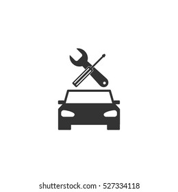 Car service icon flat. Illustration isolated vector sign symbol