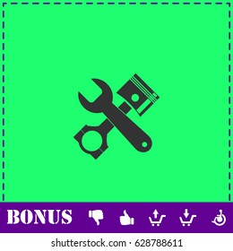 Car service icon flat. Simple vector symbol and bonus icon