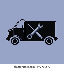 Car service icon isolated sign symbol and flat style for app, web and digital design. Vector illustration.