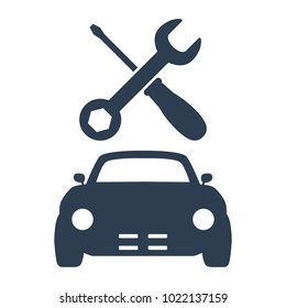 Car service icon on white background. Vector illustration