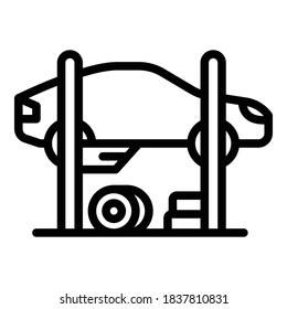Car service icon. Outline car service vector icon for web design isolated on white background