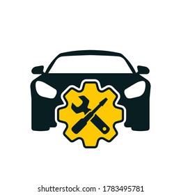Car Service Icon, Car Repair Sign. Repair automobile, fix auto, wrench icon