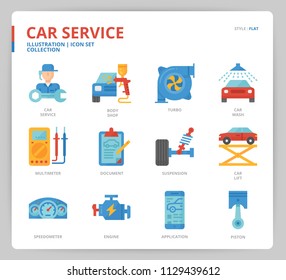Car service icon set