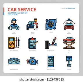 Car service icon set