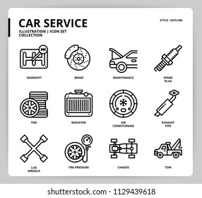 Car service icon set