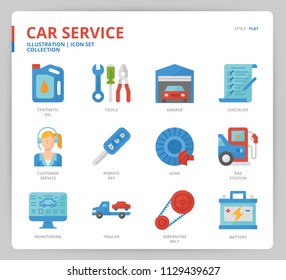 Car service icon set