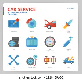 Car service icon set