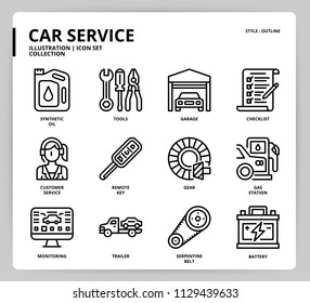 Car service icon set