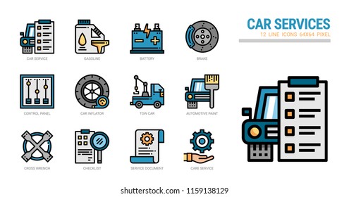 Car service icon set.