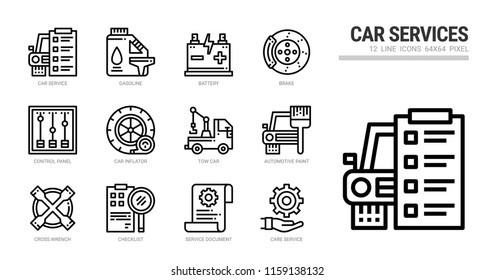Car service icon set.