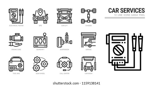 Car service icon set.