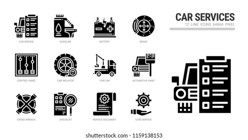 Car service icon set.