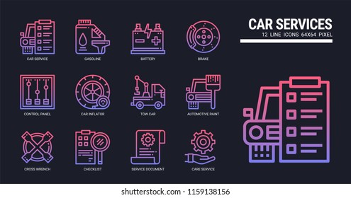 Car service icon set.