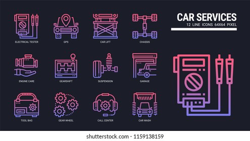 Car service icon set.