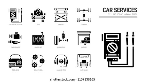 Car service icon set.