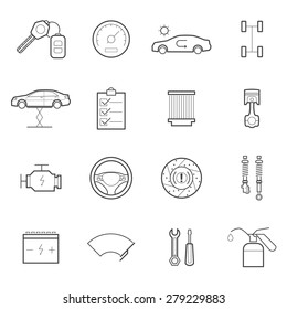 car service icon set 