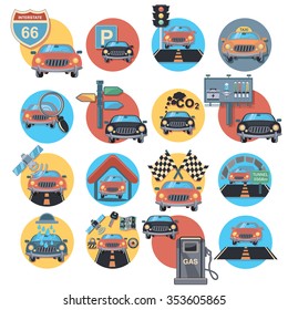 car service icon set