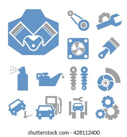 car service icon set