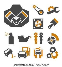 car service icon set