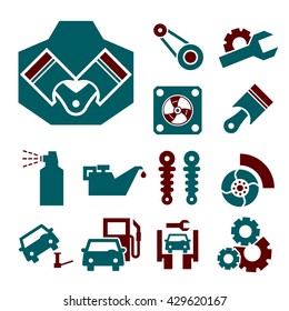 car service icon set