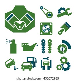 car service icon set