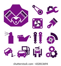 car service icon set