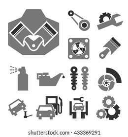 car service icon set