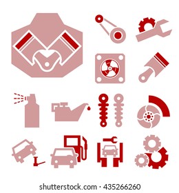 car service icon set