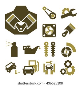 car service icon set