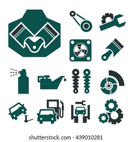 car service icon set