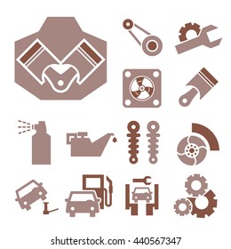 car service icon set