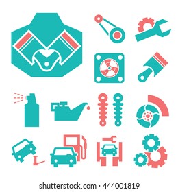 car service icon set