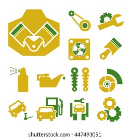 car service icon set