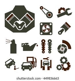 car service icon set
