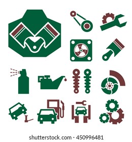 car service icon set