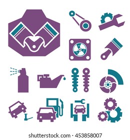 car service icon set