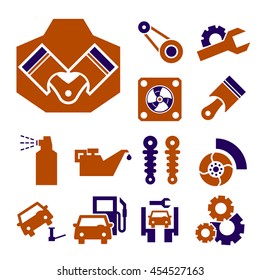 car service icon set
