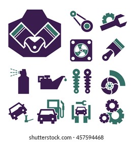 car service icon set